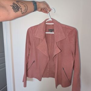 Dusty Pink Suede Blazer Jacket